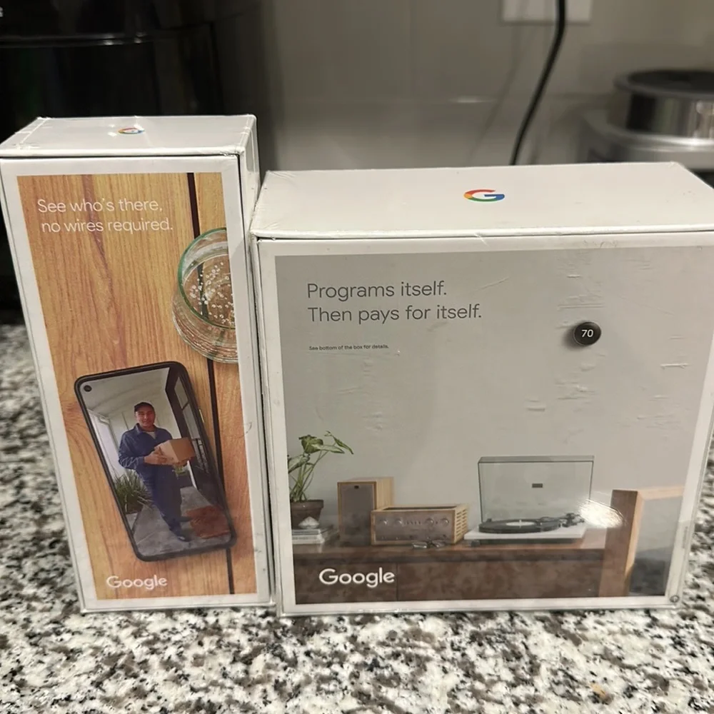 Google Learning Thermostat & Google Battery Video Doorbell